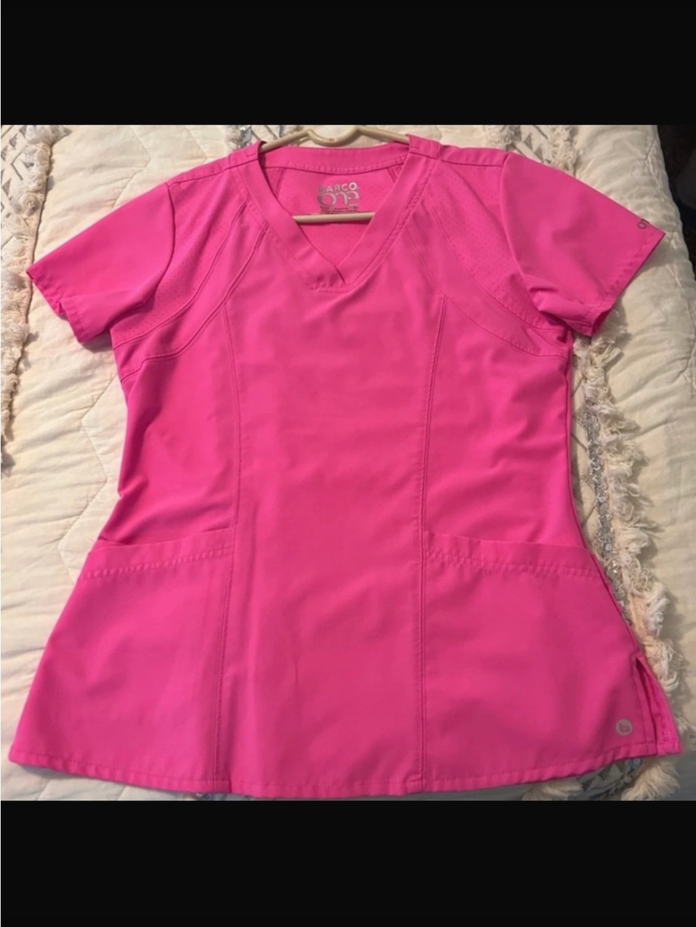 Barco Uniforms Women's V-Neck Scrub Top in Hot Pink